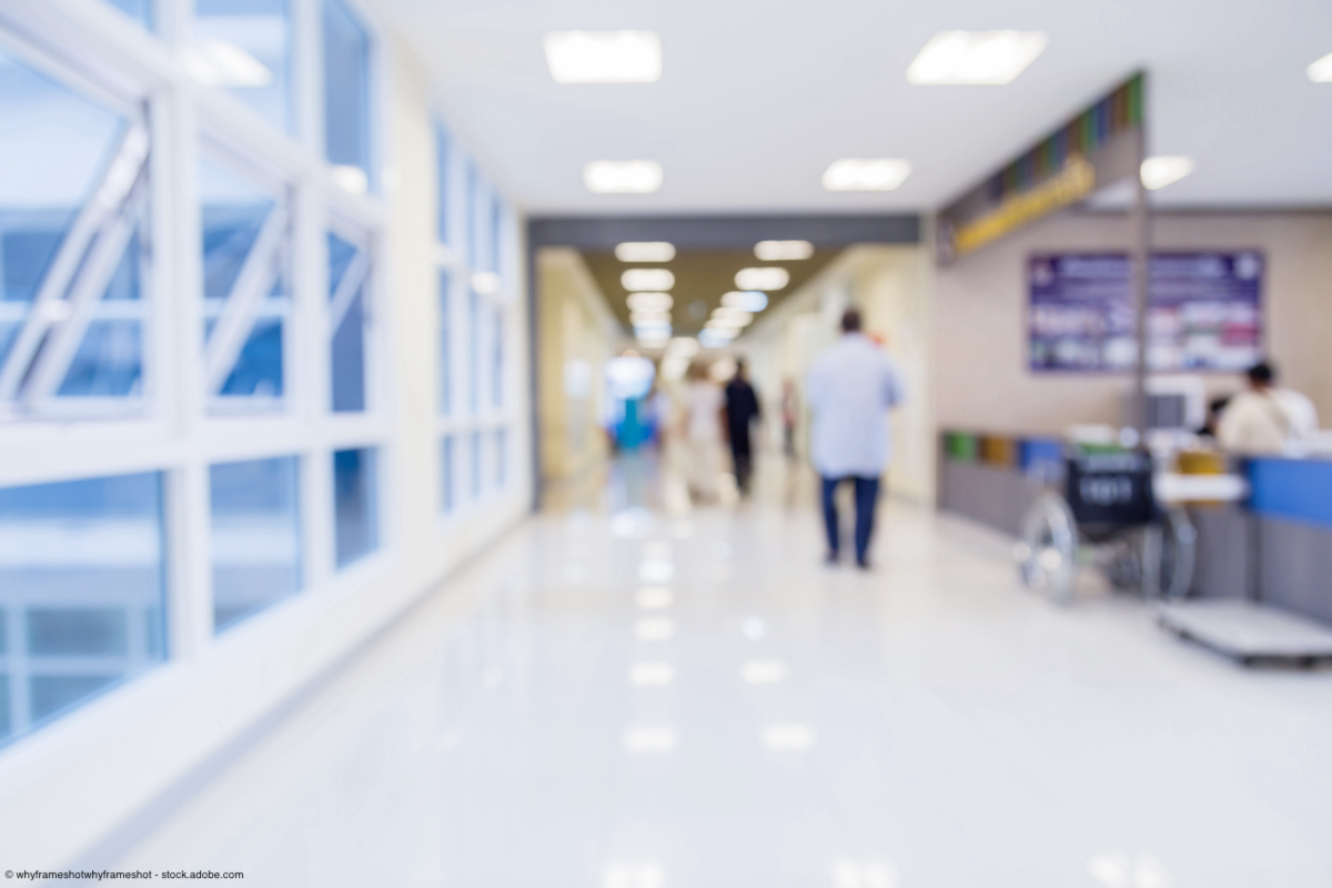 blurred photo of a clinic hallway